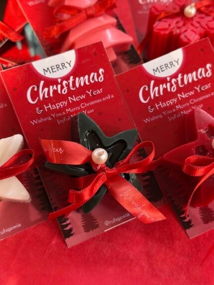 Christmas Star Candle with Christmas Card