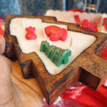 Organic Wax wooden base Christmas tree candle