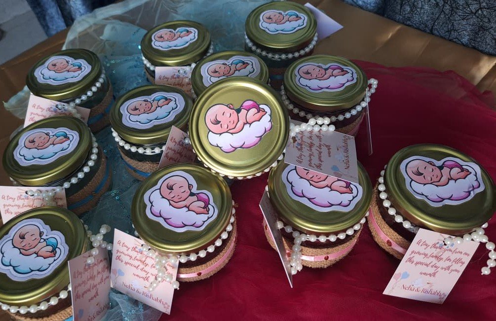 Salsa Jars Decoration for Clients Baby Shower