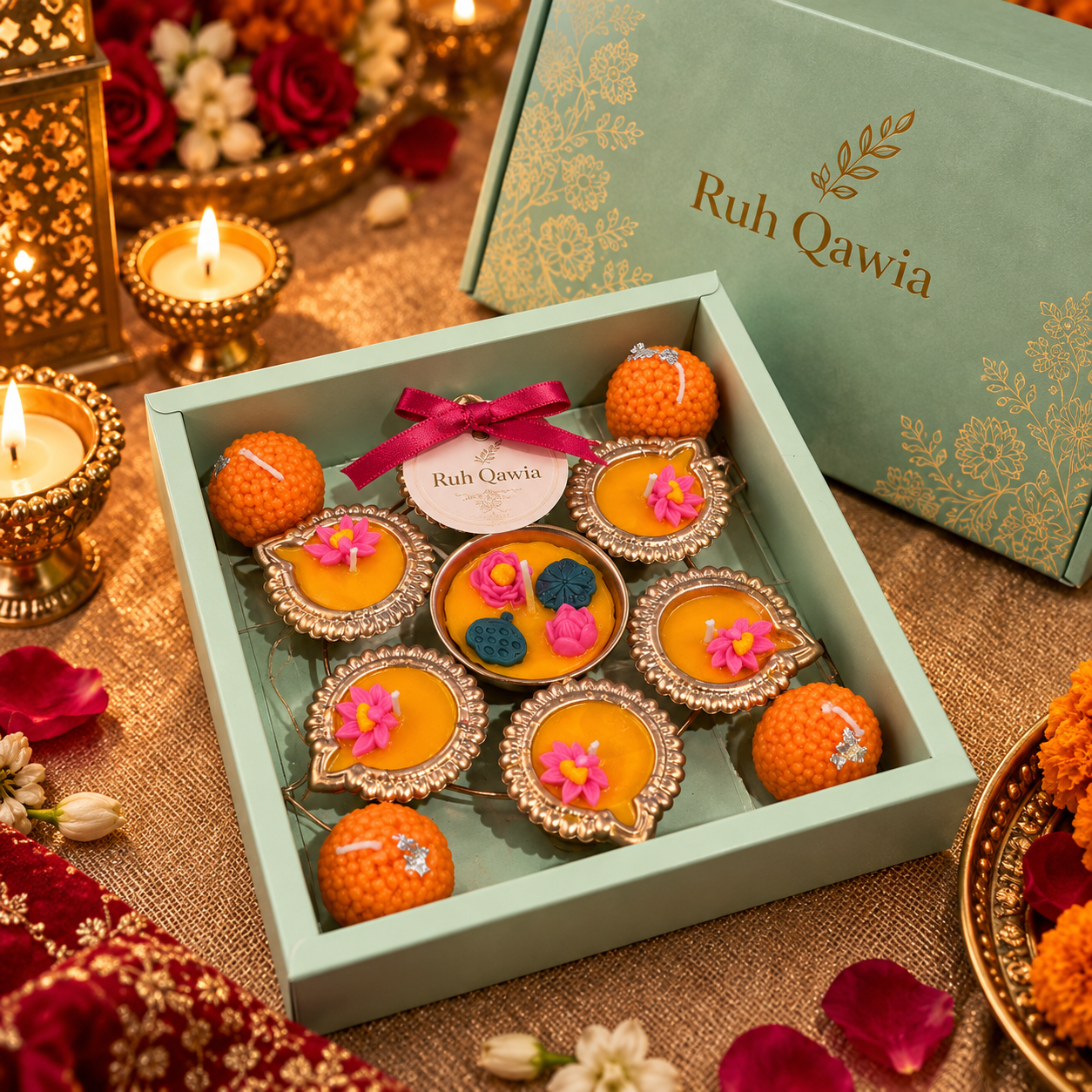 Laddoo and Urli Candle - Festive Candle Hamper 1 Laddoo and Urli Candle - Festive Candle Hamper 1