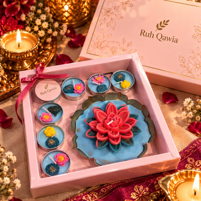 buy Lotus Pond Urli and T-light Candle hamper