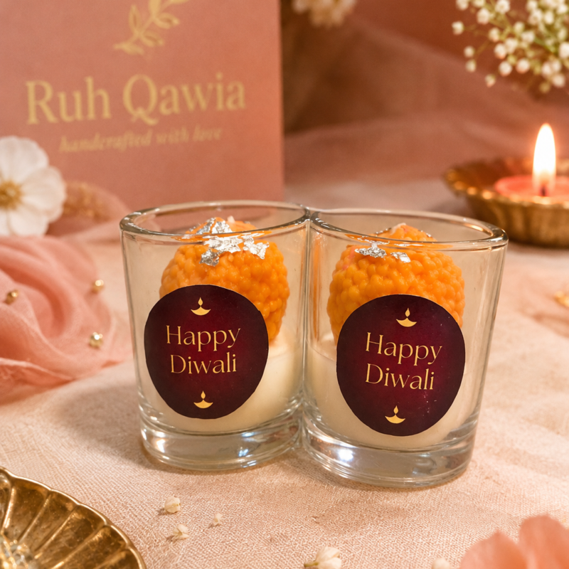 Shot glass laddaoo candle for diwali